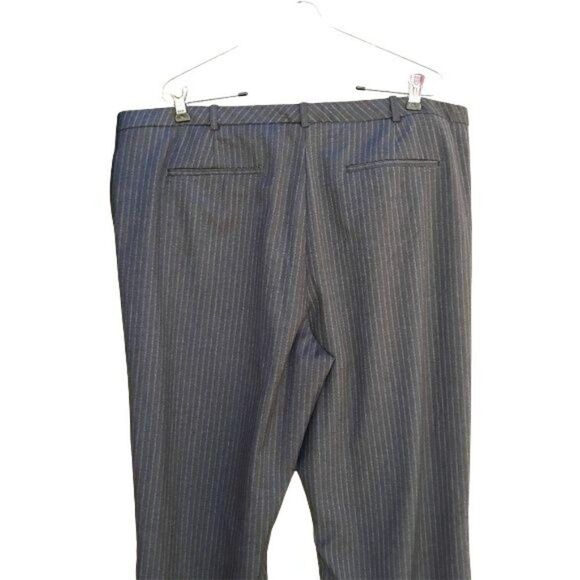 Worthington Modern Fit Pant High-rise Straight Leg Gray Striped Navy Sz 18 - Picture 6 of 8